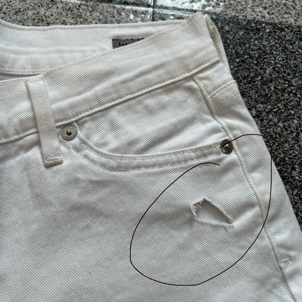 Citizens Of Humanity Ava Straight Leg White Denim Jeans- Waist 28" - Picture 6 of 12